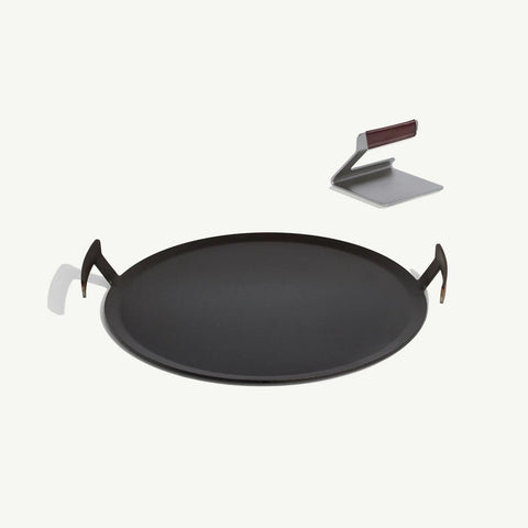 Round Carbon Steel Griddle Set