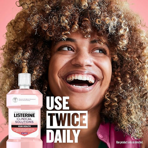 Listerine Clinical Solutions Gum Health Mouthwash, ICY Mint | Antiseptic | 500 mL | Pack of 2 | Prevents Buildup